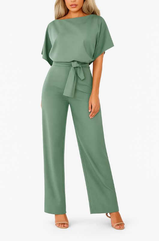 Green Women’s Elegant & Versatile Style Jumpsuit on the model