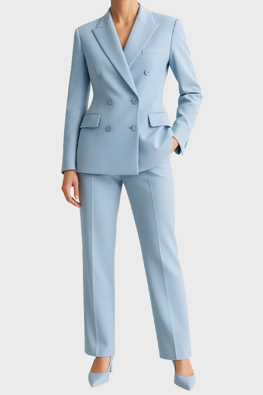 Women’s Blazer & Trousers Set with a Double-Breasted Tailored Fit