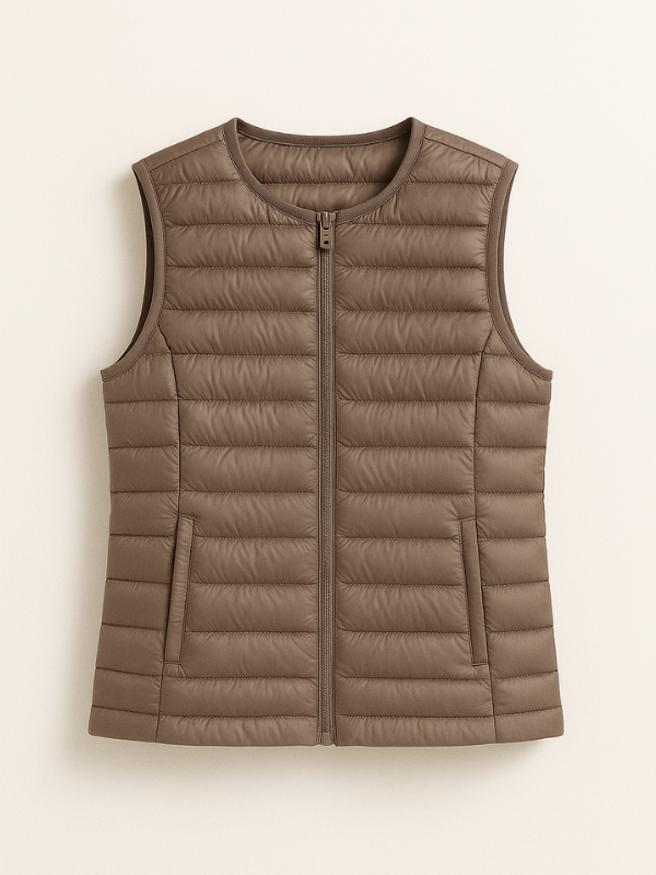 Khaki Women’s Sleeveless Insulated Water-Repellent Vest 