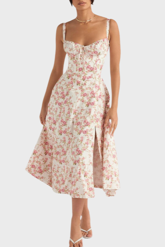 Women’s Printed Bustier Dress - Midi