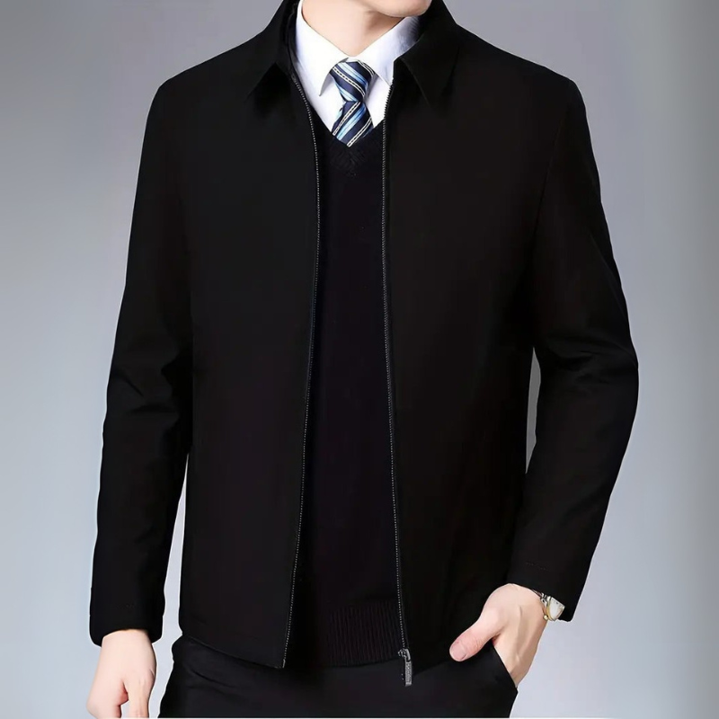 Men's Business Casual Jacket with Lapel Collar