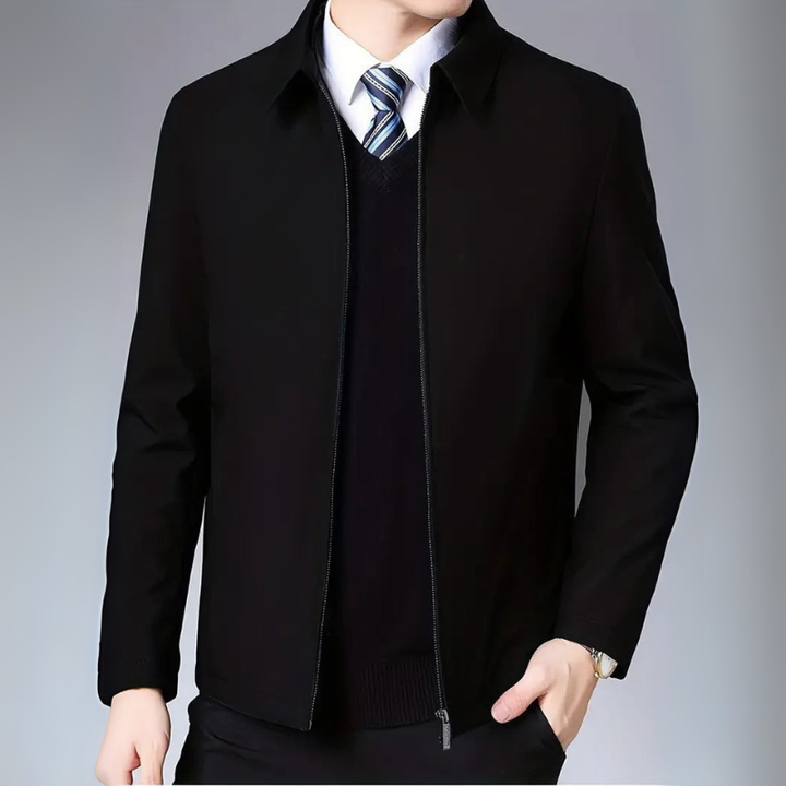Men's Business Casual Jacket with Lapel Collar