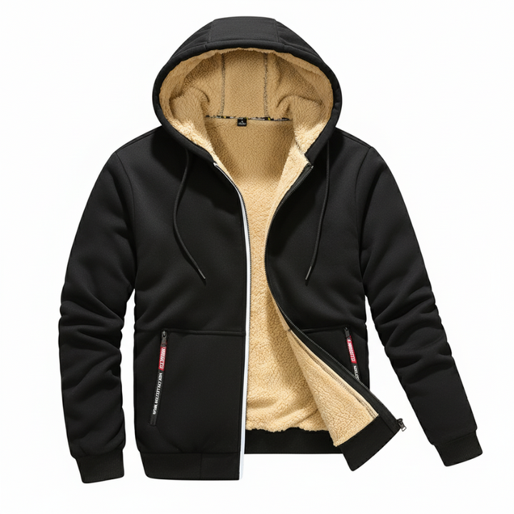Men's Fleece-Lined Hoodie – Full Zip Sweatshirt for Cold Weather
