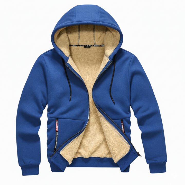 Men's Fleece-Lined Hoodie – Full Zip Sweatshirt for Cold Weather