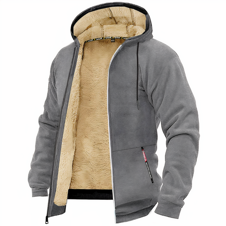 Men's Fleece-Lined Hoodie – Full Zip Sweatshirt for Cold Weather