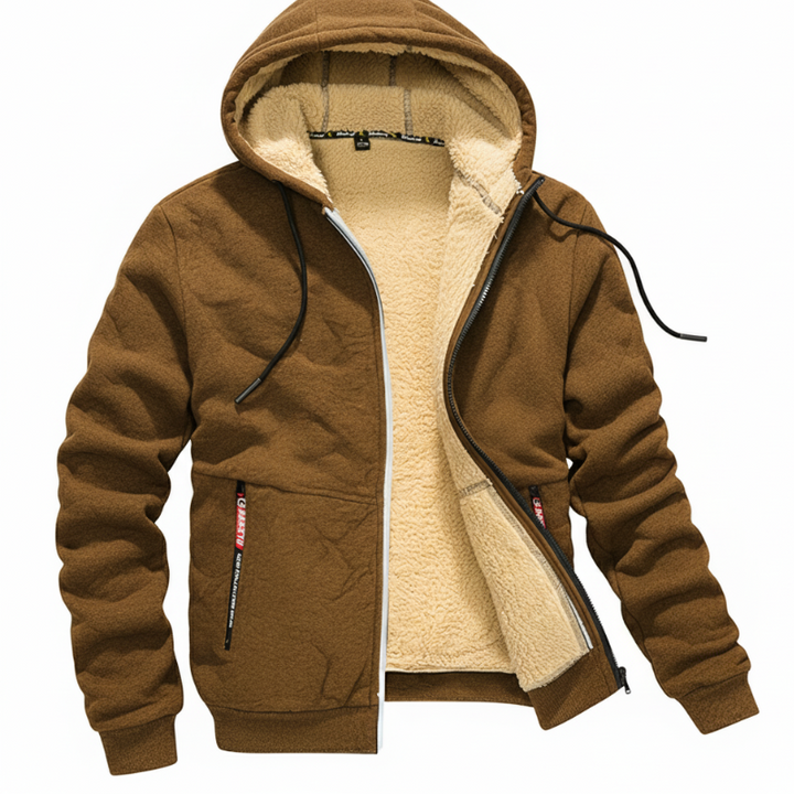 Men's Fleece-Lined Hoodie – Full Zip Sweatshirt for Cold Weather