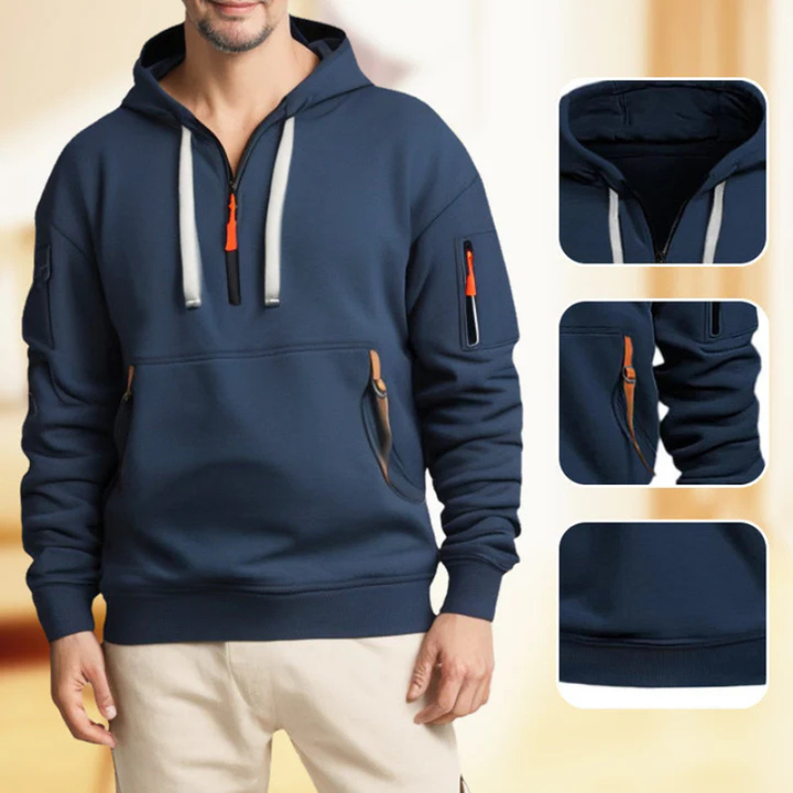 Men's Half Zip Hoodie – Stylish Casual Sweatshirt