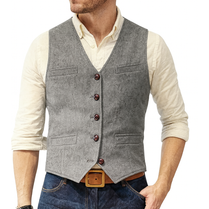 Men's Herringbone Vest – Classic Layer for Casual Style