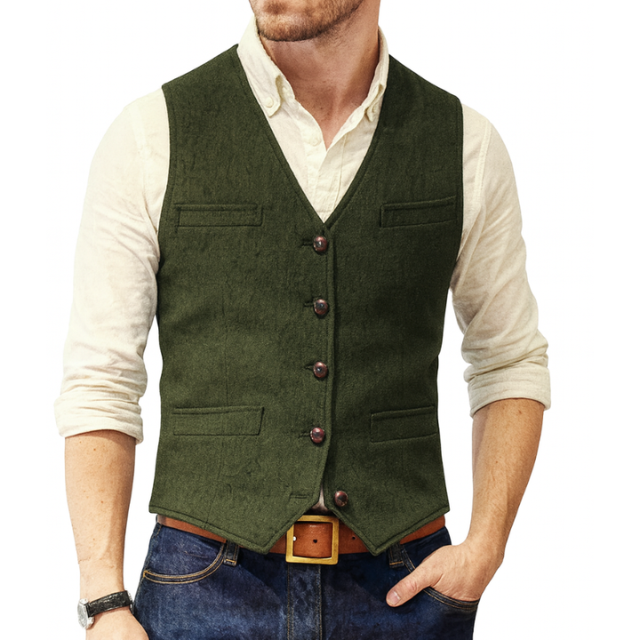 Men's Herringbone Vest – Classic Layer for Casual Style
