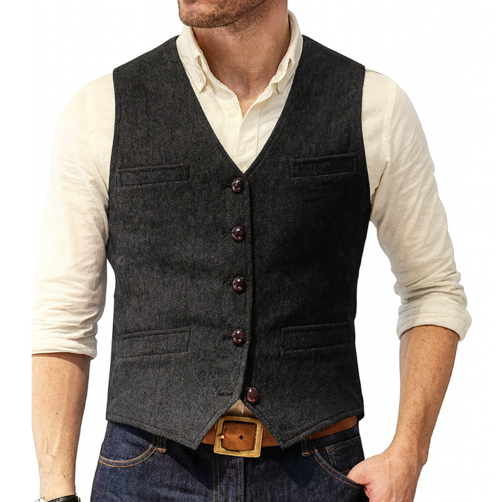 Men's Herringbone Vest – Classic Layer for Casual Style