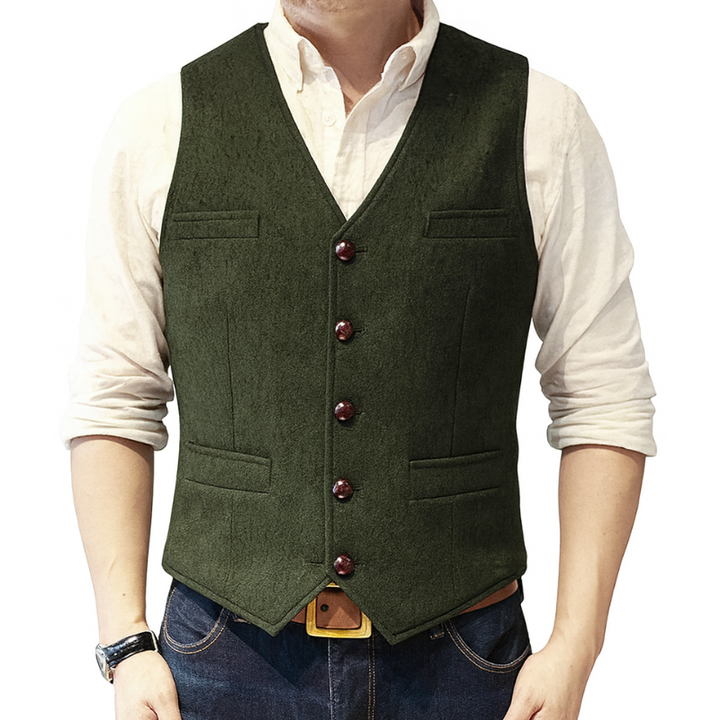 Men's Herringbone Vest – Classic Layer for Casual Style