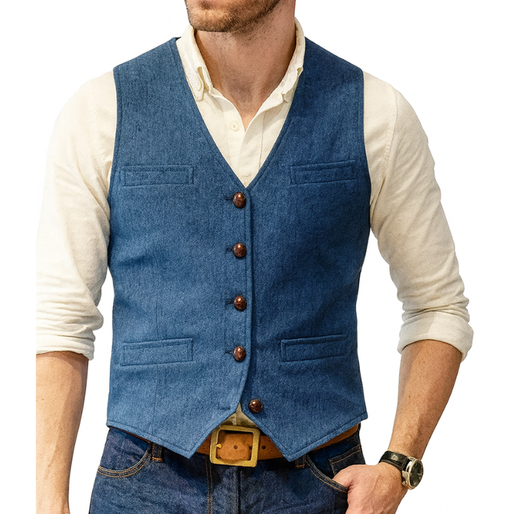 Men's Herringbone Vest – Classic Layer for Casual Style