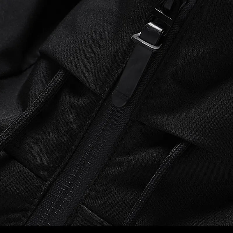 Men's Hooded Puffer Jacket – Winter Coat with Zipper Pockets