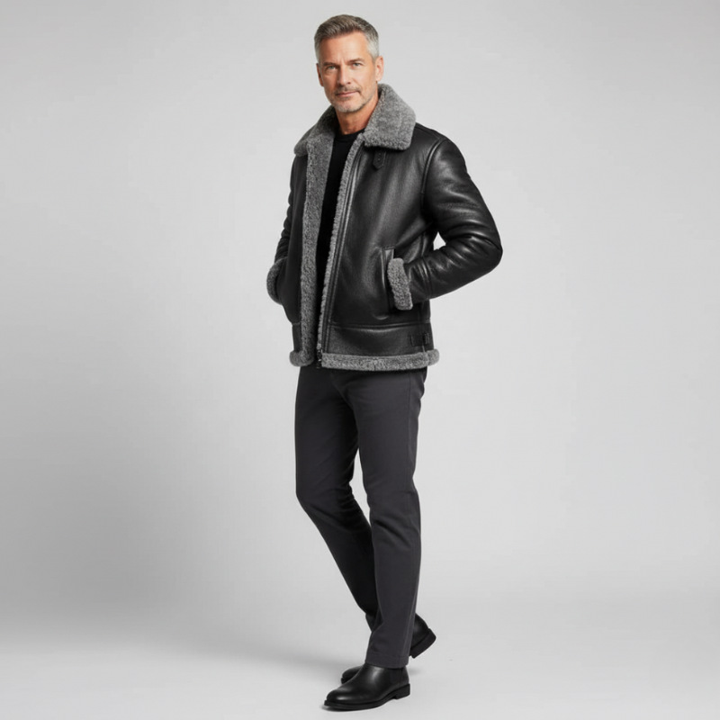 Men's Leather Jacket – Shearling Lined Winter Style
