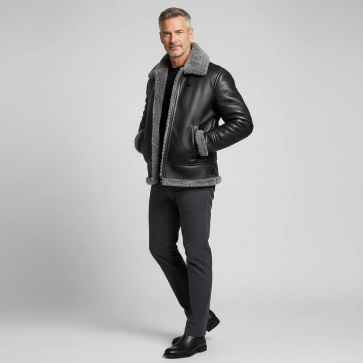 Men's Leather Jacket – Shearling Lined Winter Style