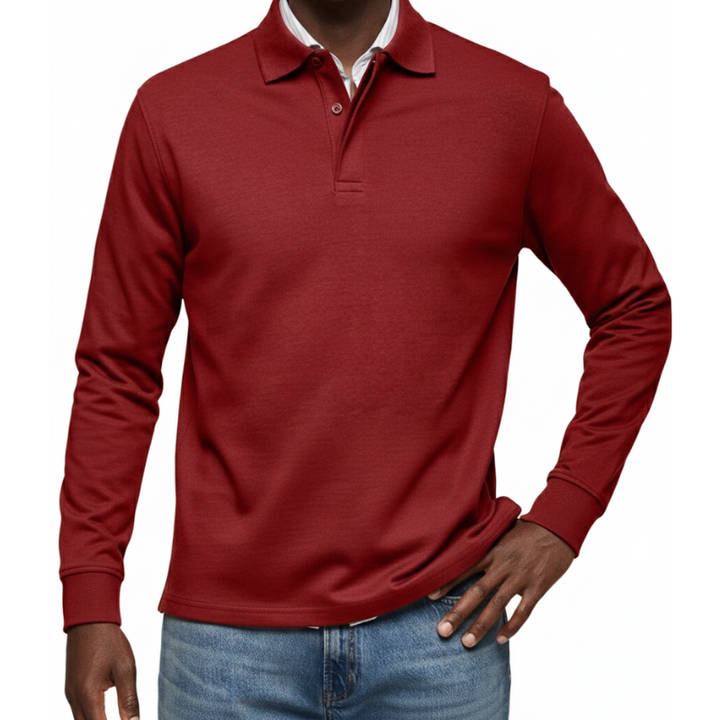Men's Long Sleeve Polo Shirt – Casual Versatile Style