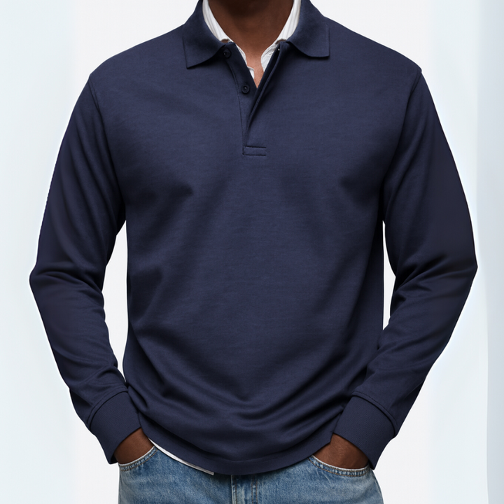 Men's Long Sleeve Polo Shirt – Casual Versatile Style