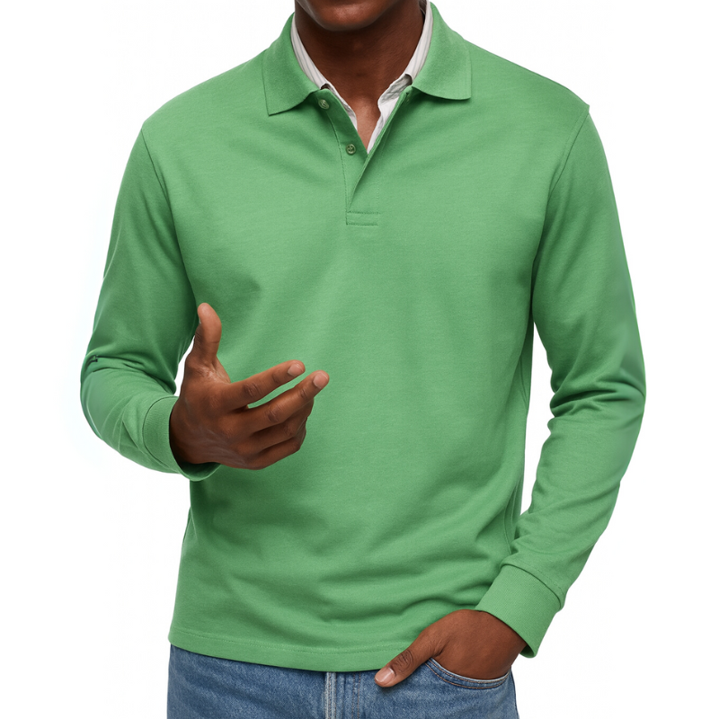 Men's Long Sleeve Polo Shirt – Casual Versatile Style