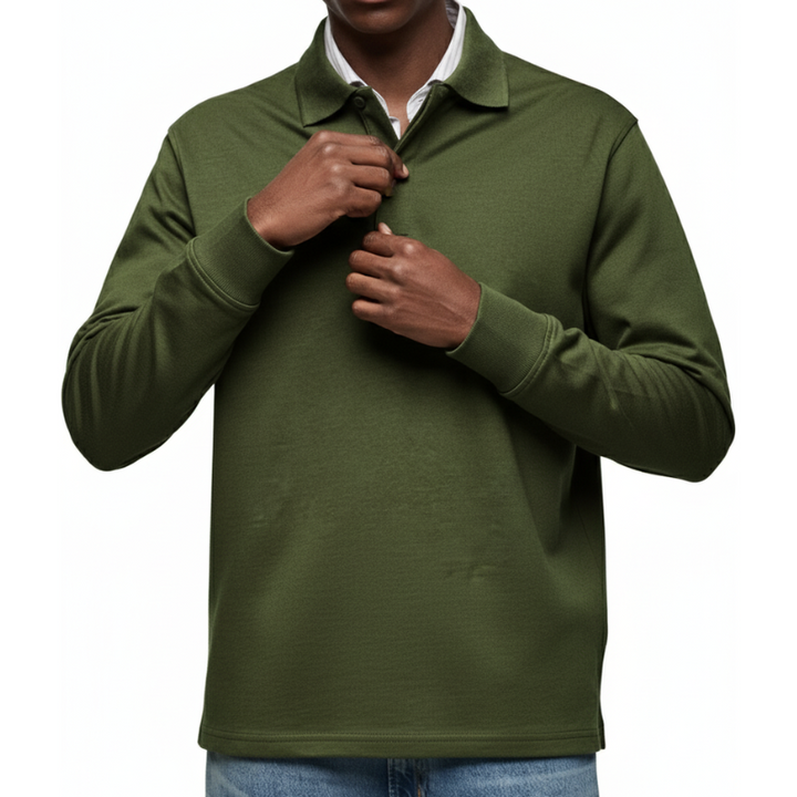 Men's Long Sleeve Polo Shirt – Casual Versatile Style