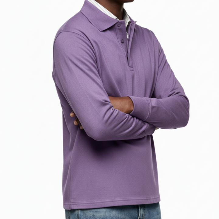 Men's Long Sleeve Polo Shirt – Casual Versatile Style