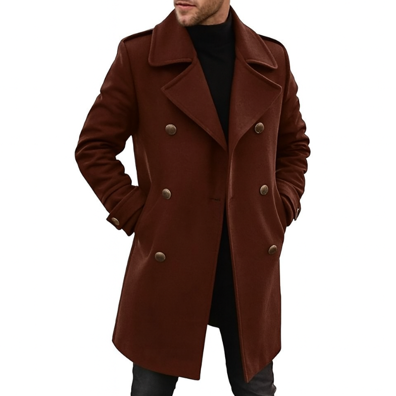 Men's Peacoat – Double-Breasted Winter Coat for Smart Style