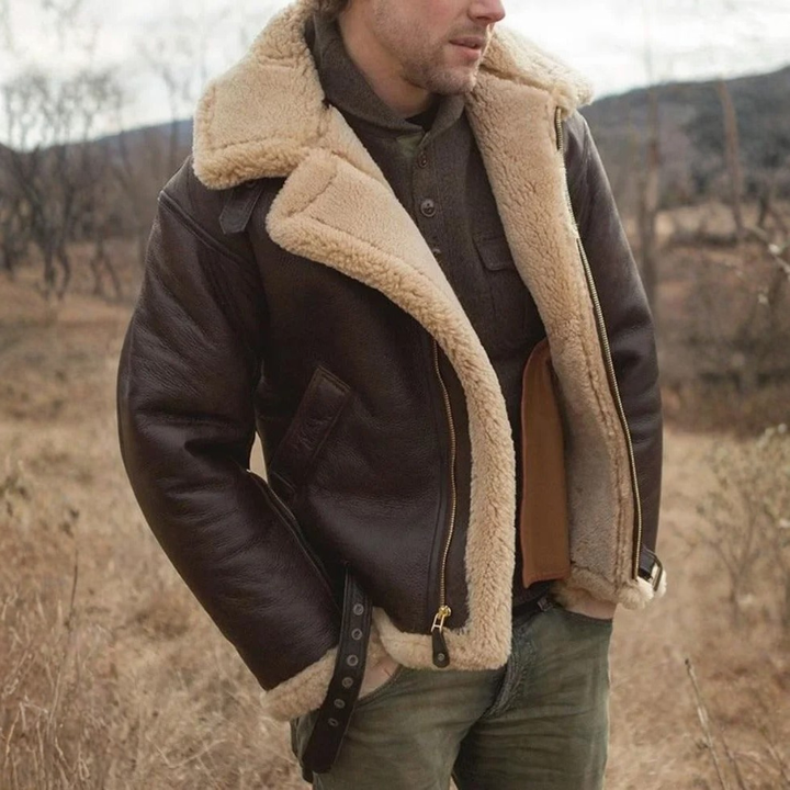 Men's Winter Pilot Aviator Jacket – Stylish Coat with Adjustable Fit