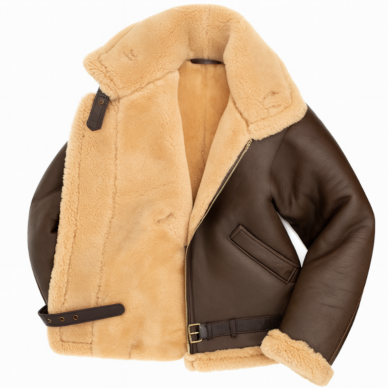 Men's Winter Pilot Aviator Jacket – Stylish Coat with Adjustable Fit