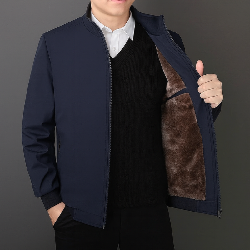 Men's Winter Jacket – High Neck Zip-Up Long Sleeve Design