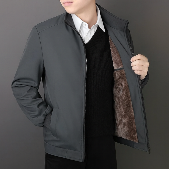 Men's Winter Jacket – High Neck Zip-Up Long Sleeve Design