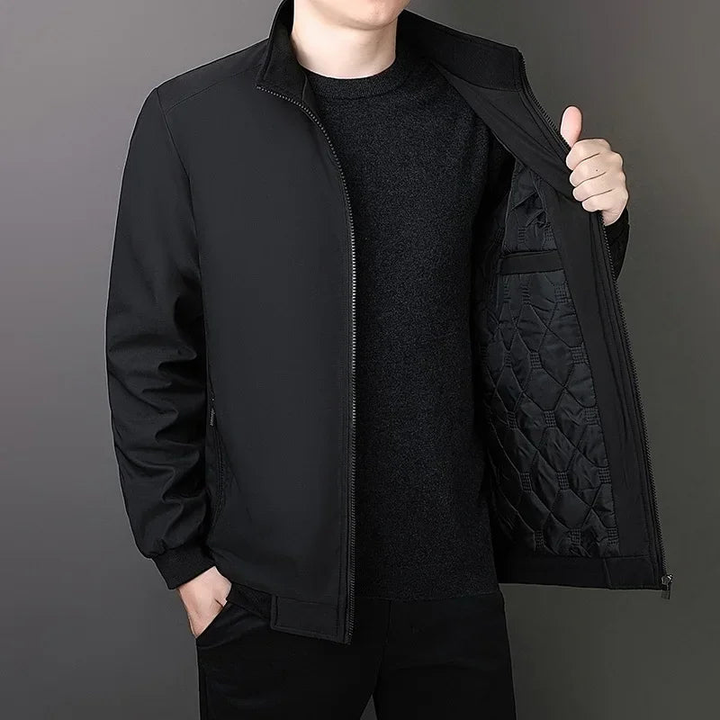 Men's Winter Jacket – High Neck Zip-Up Long Sleeve Design