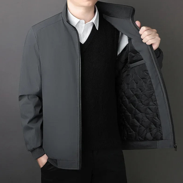 Men's Winter Jacket – High Neck Zip-Up Long Sleeve Design