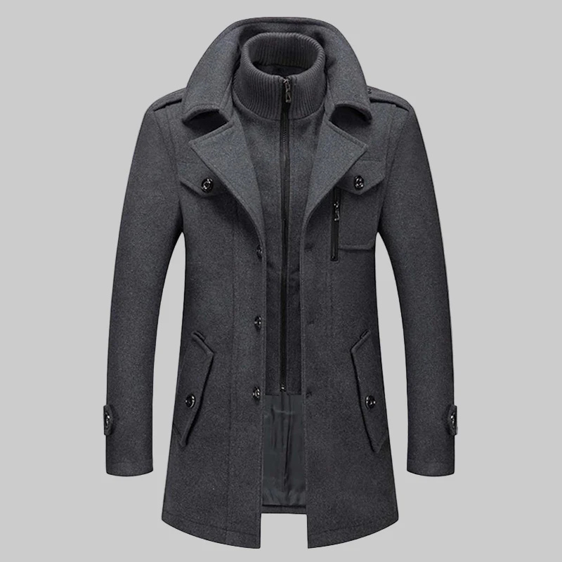 Men's Winter Long Sleeve Coat for Cold Weather