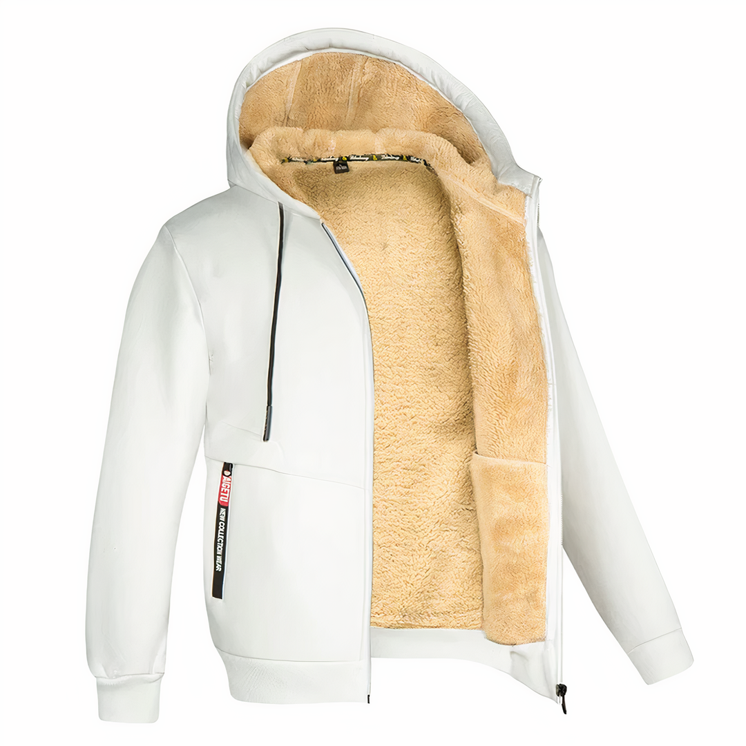 Men's Fleece-Lined Hoodie – Full Zip Sweatshirt for Cold Weather