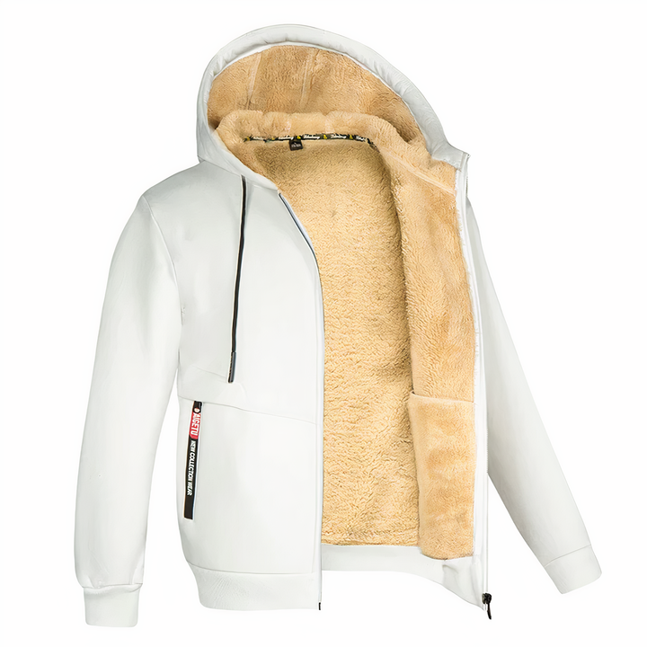 Men's Fleece-Lined Hoodie – Full Zip Sweatshirt for Cold Weather