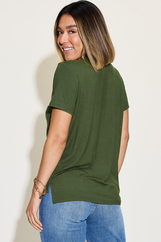 Mila | Women's Full Size V-Neck High-Low T-Shirt