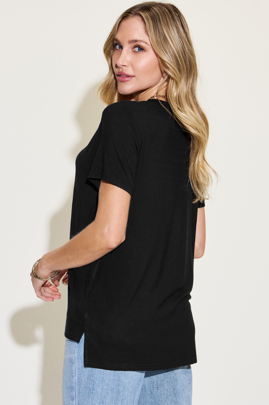 Mila | Women's Full Size V-Neck High-Low T-Shirt