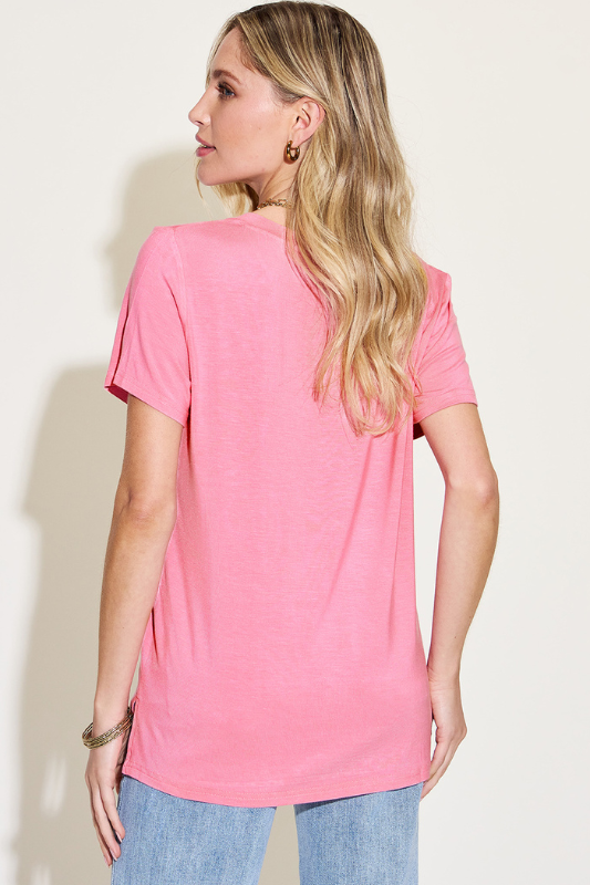 Mila | Women's Full Size V-Neck High-Low T-Shirt