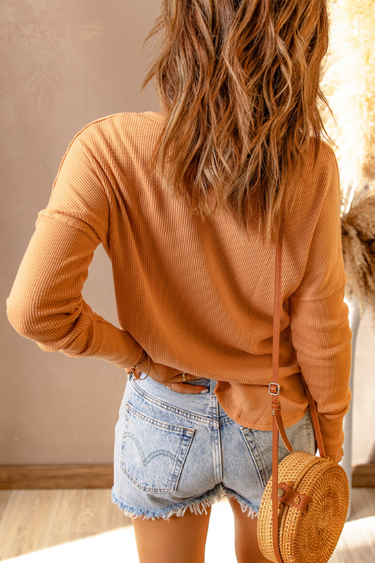 Mila | Women's Half Button Drop Shoulder T-Shirt