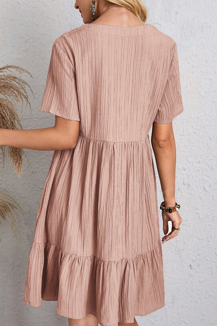 Full Size V-Neck Short Sleeve Dress