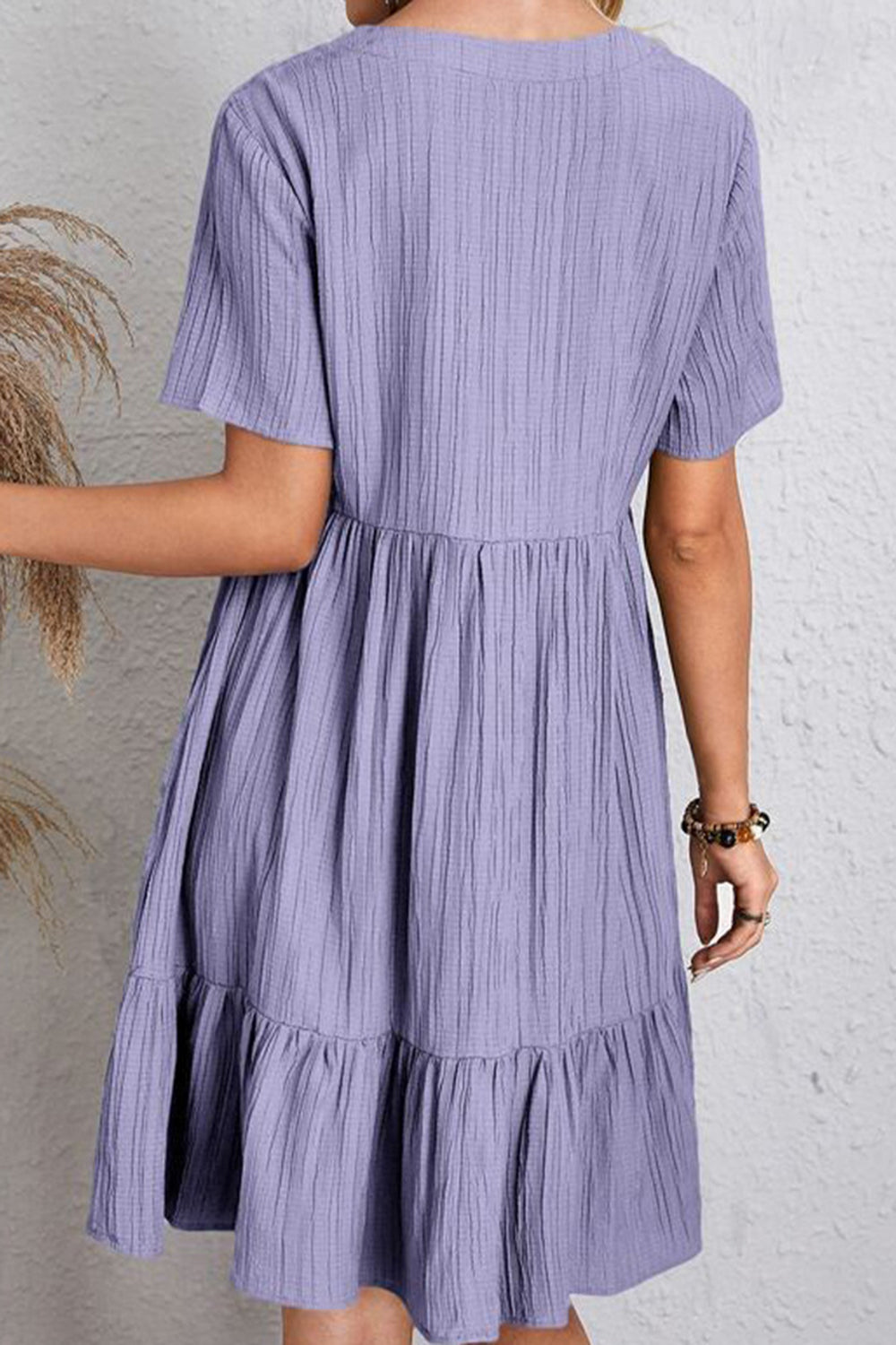 Full Size V-Neck Short Sleeve Dress