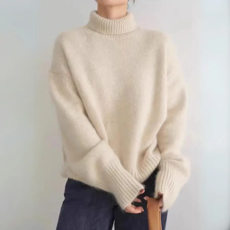 Oversized Women's Cashmere Turtleneck Sweater
