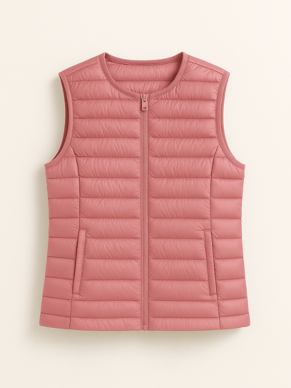 Pink Women’s Sleeveless Insulated Water-Repellent Vest 