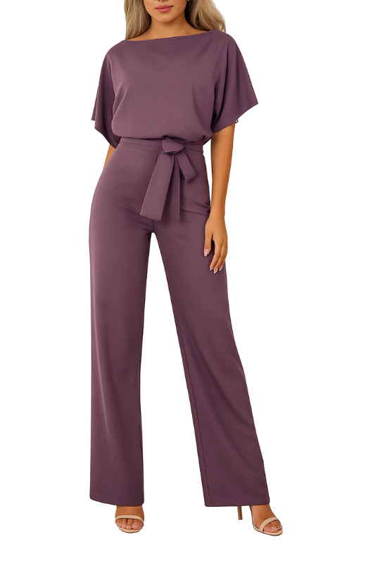 Purple Women’s Elegant & Versatile Style Jumpsuit on the model
