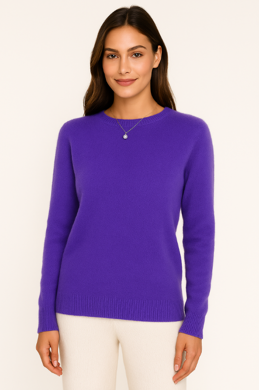 Purple Women’s Everyday Lightweight Knit Sweater with Comfort and Style on the model