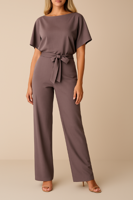 Purple Women’s Elegant Minimalist One-Piece Jumpsuit on the model