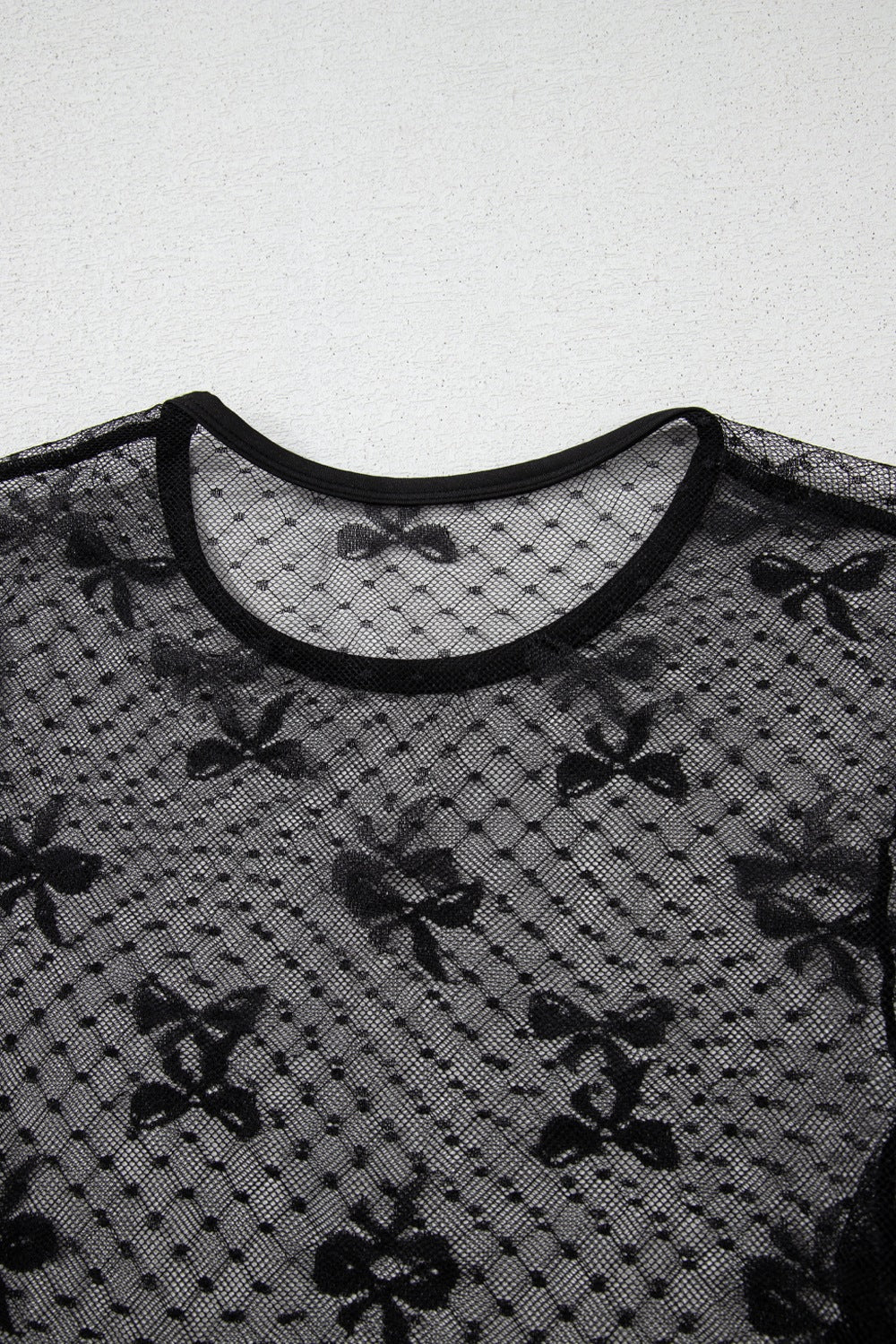 Brielle | Women's Bow Round Neck Sheer Top