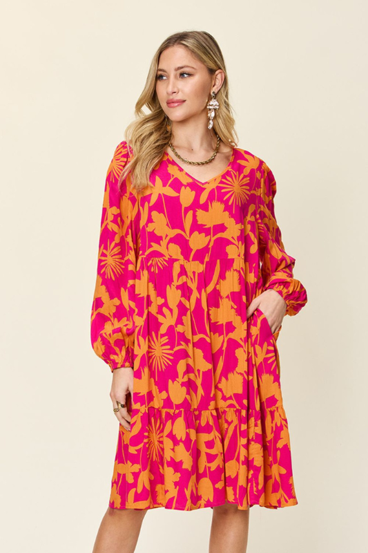 Scarlett | Women's Full Size Printed Ruffle Hem Dress with Pocket