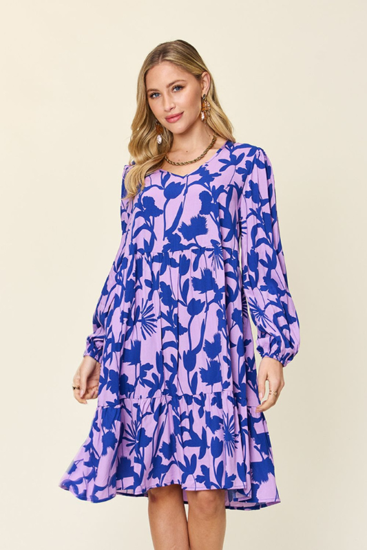 Scarlett | Women's Full Size Printed Ruffle Hem Dress with Pocket