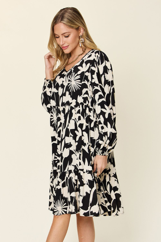 Scarlett | Women's Full Size Printed Ruffle Hem Dress with Pocket
