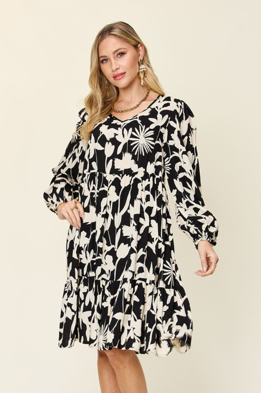 Scarlett | Women's Full Size Printed Ruffle Hem Dress with Pocket